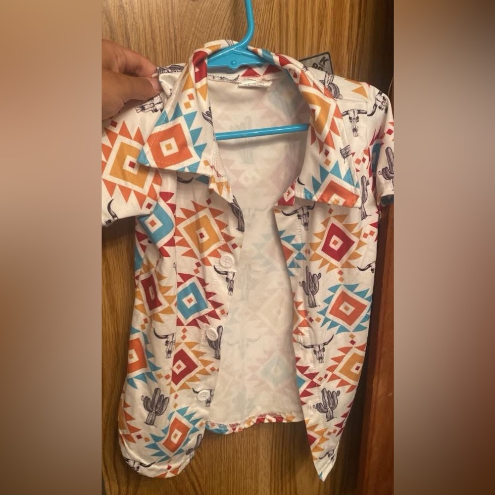 Colorful Geometric Print Shirt